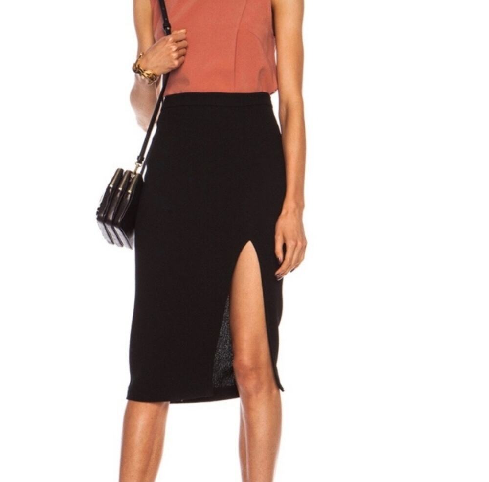 A.L.C. Black Tonne Knee Length Front Slit Pencil Skirt NWT